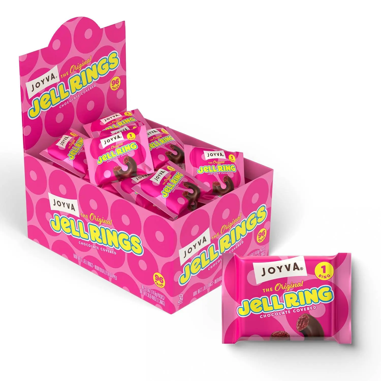 Joyva Chocolate Jell Rings Singles Wrapped 96 ct