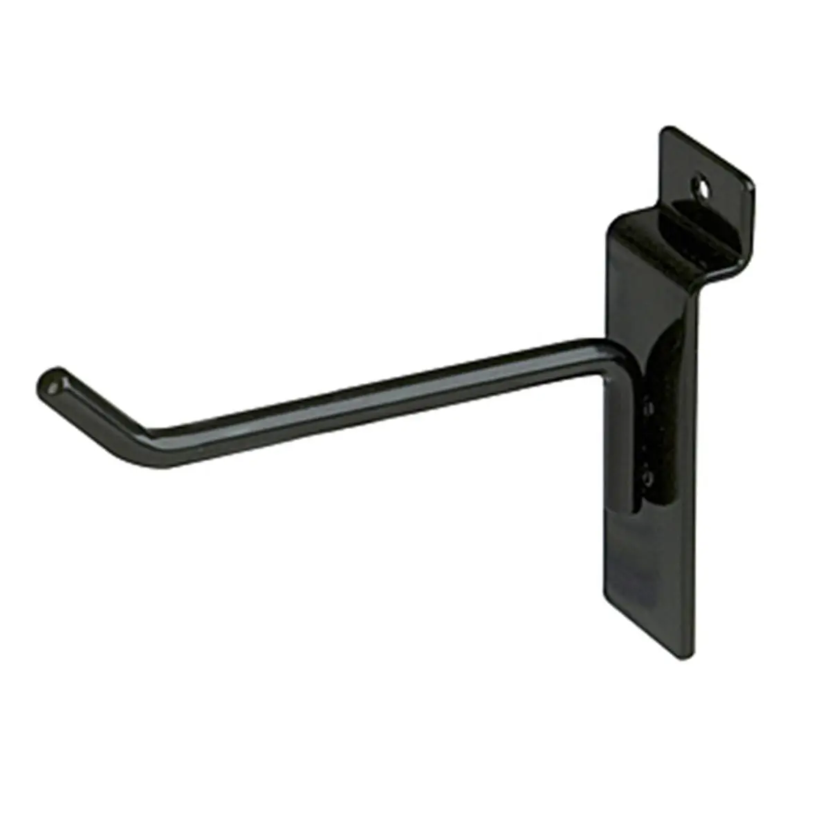 Econoco 4-in Deluxe Wall Mount Display Hook, Solid Black Metal Fixture with Upturned End, Semi-Gloss Finish, Durable Organiser for Boxing & Martial Arts Sports Store Use