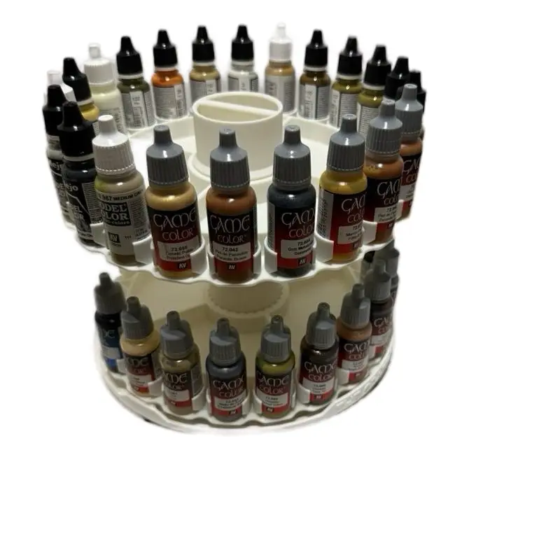 Model Paints 17ml Size Paints 2 Tier Spinning Paint and Storage Caddy Organizer Holds Over 44 Vallejo Model Color Paints Easy Assembly Portable Design