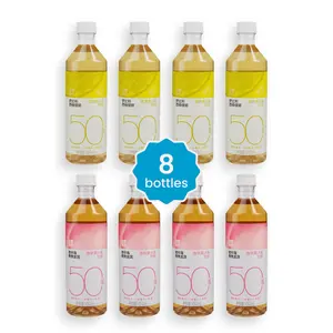 HEYTEA Rich Fruit Tea Drink Multipack (Pomelo Jasmine Tea & Peach Oolong Tea) - Half Juice, Half Tea, Low Sugar & Zero Fat Beverage, 8 Packs