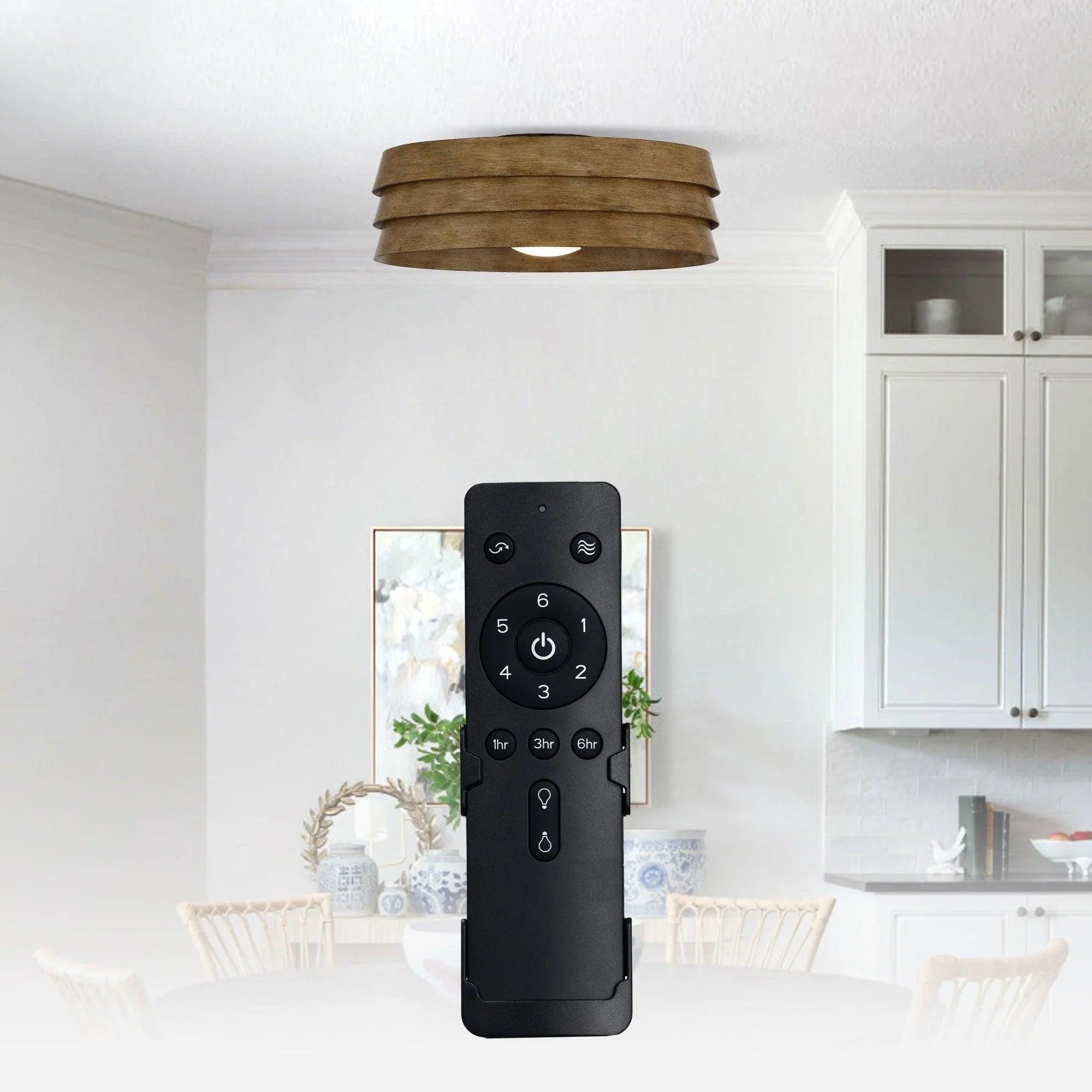 22" Farmhouse Flush Mount Reversible Ceiling Fan with LED Lighting & Remote Control