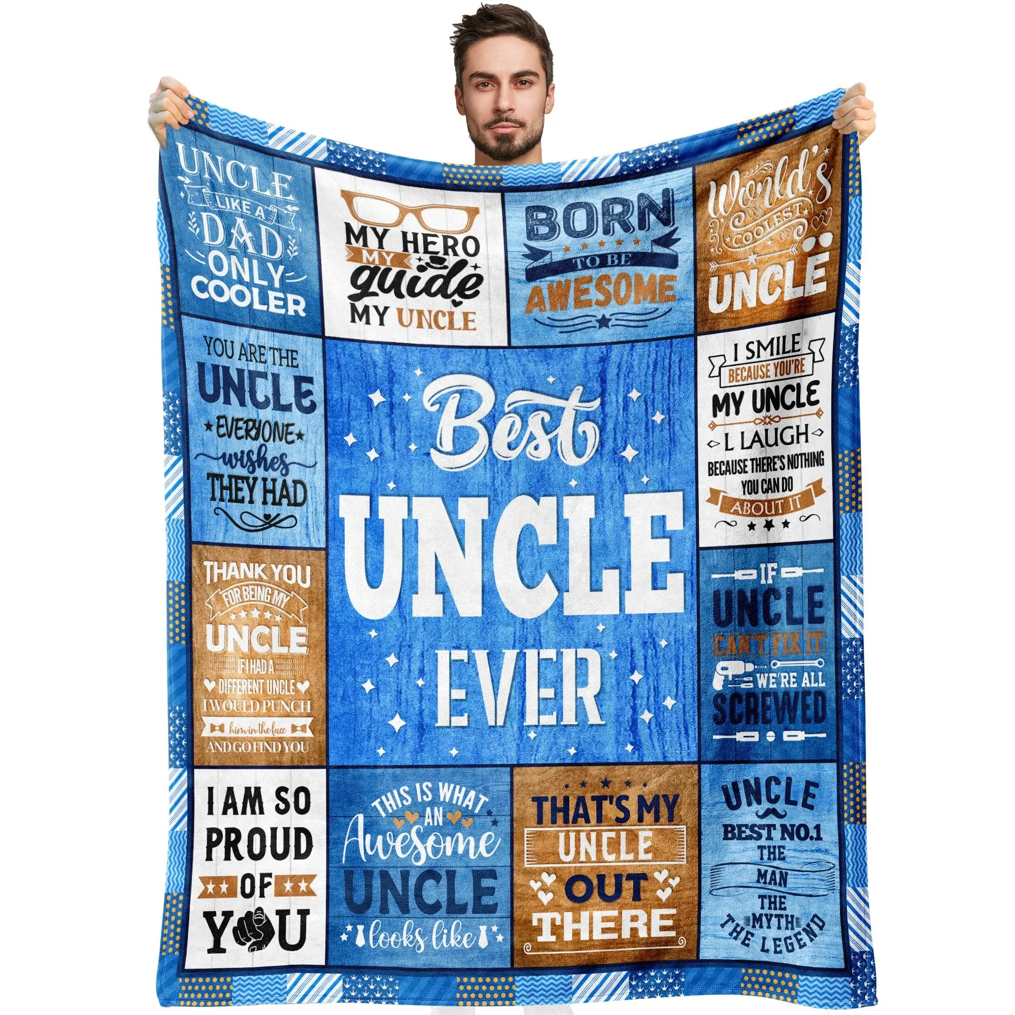 1PC Blanket gifts for uncle, best gifts for uncle from niece or nephew, coolest sofa blanket gift ideas for uncle birthday, gifts for uncle, holiday gifts, multi-purpose sofa blanket for all seasons