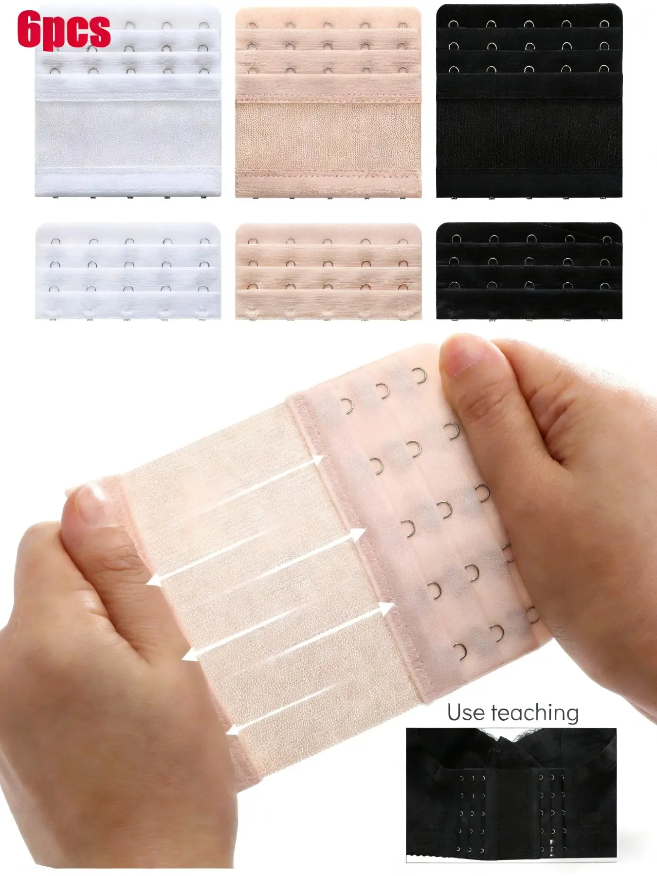 6pcs Plus 5-HookBra Extension Buckle, Adjustable Bra Extender Hook, Women's Underwear Accessory, Bra Accessories Fit