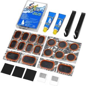 Bike Tire Repair Kit, Bicycle Inner Tube Patch Kit – Portable Case for Bicycle, Motorcycle & Inflatable Tubes