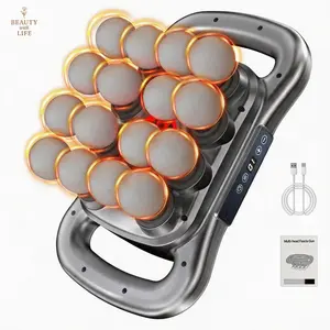 【2026】16-Head Massage Gun Set, Deep Tissue Percussion Massager with 9 Modes & 9 Intensity Levels, Quiet Muscle Massage Gun for Back, Shoulders, Legs, Foot, and Body Muscle Pain Relief with Red Light Therapy Adjustable,Family must-have
