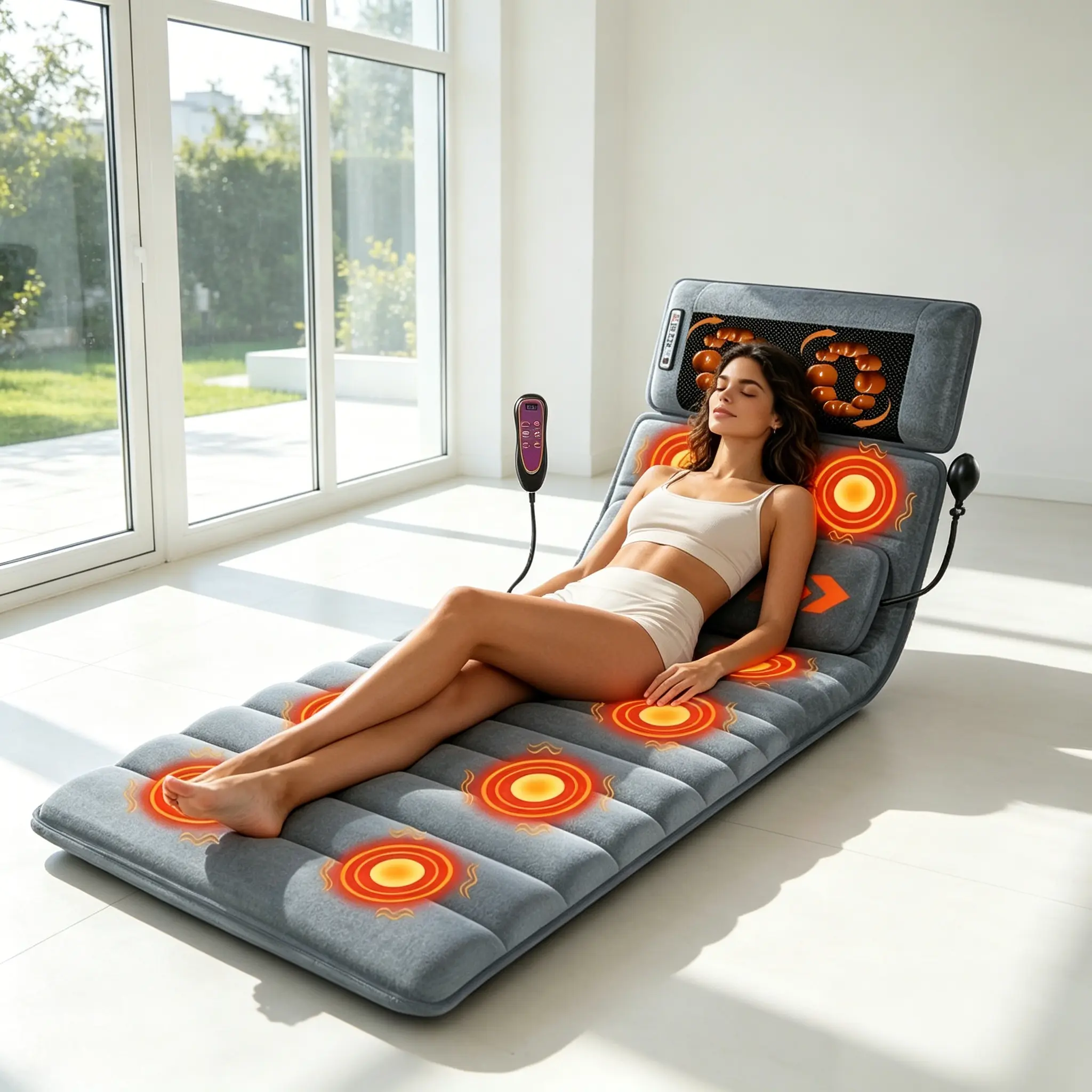 Ergonomic Full Body Massage Mattress, 3D Stereoscopic Relaxation Pad with Simulated Hand Massage, Soft Foldable Household Body Care Tool, Premium Birthday Gift for Parents