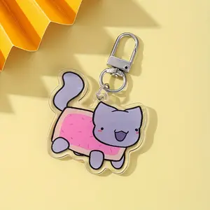 Cracker Cat Acrylic Keychain - Cute Cat, Animal Lovers, Cat Lover Kawaii Bag Charm for Keys, Backpack & Gifts, Collectible Fan Accessory, Aesthetic Game Merch!