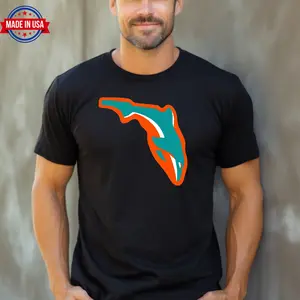 FLORIDA FINS Miami Football themed Soft Ringspun Heavy Cotton T-Shirt