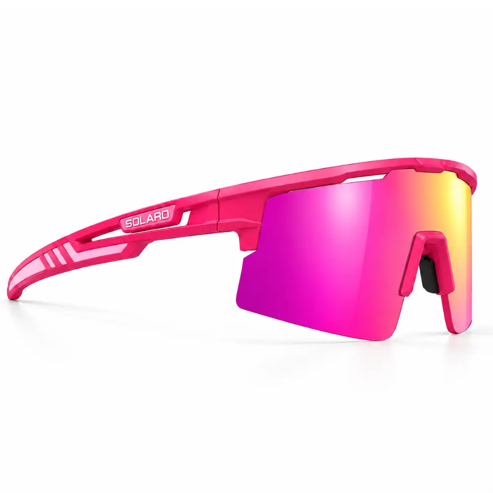 Hot Pink Baseball Sunglasses for Running, Softball and more | Includes 3 Lenses
