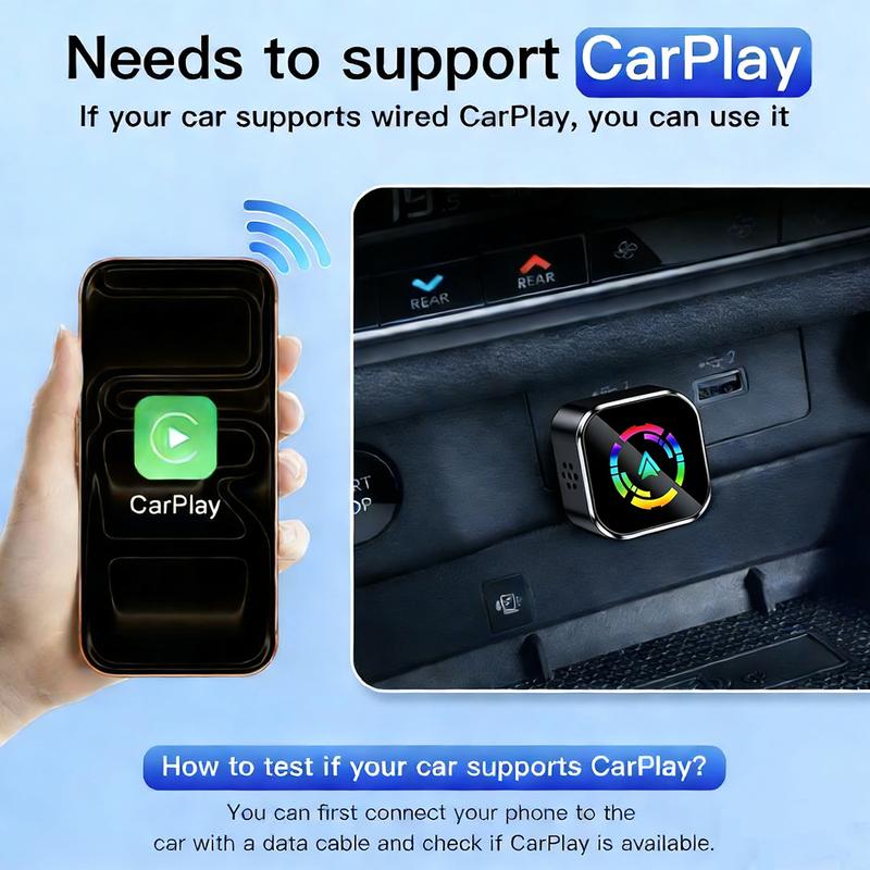 Premium Wireless CarPlay Dongle 2026 New Version - Fast 5-Second Auto Reconnect, Dual-Core Processor Anti-Overheating, Compatible with iPhone 6+ & Most Vehicles, Transform Your Drive into a Seamless Smart Experience