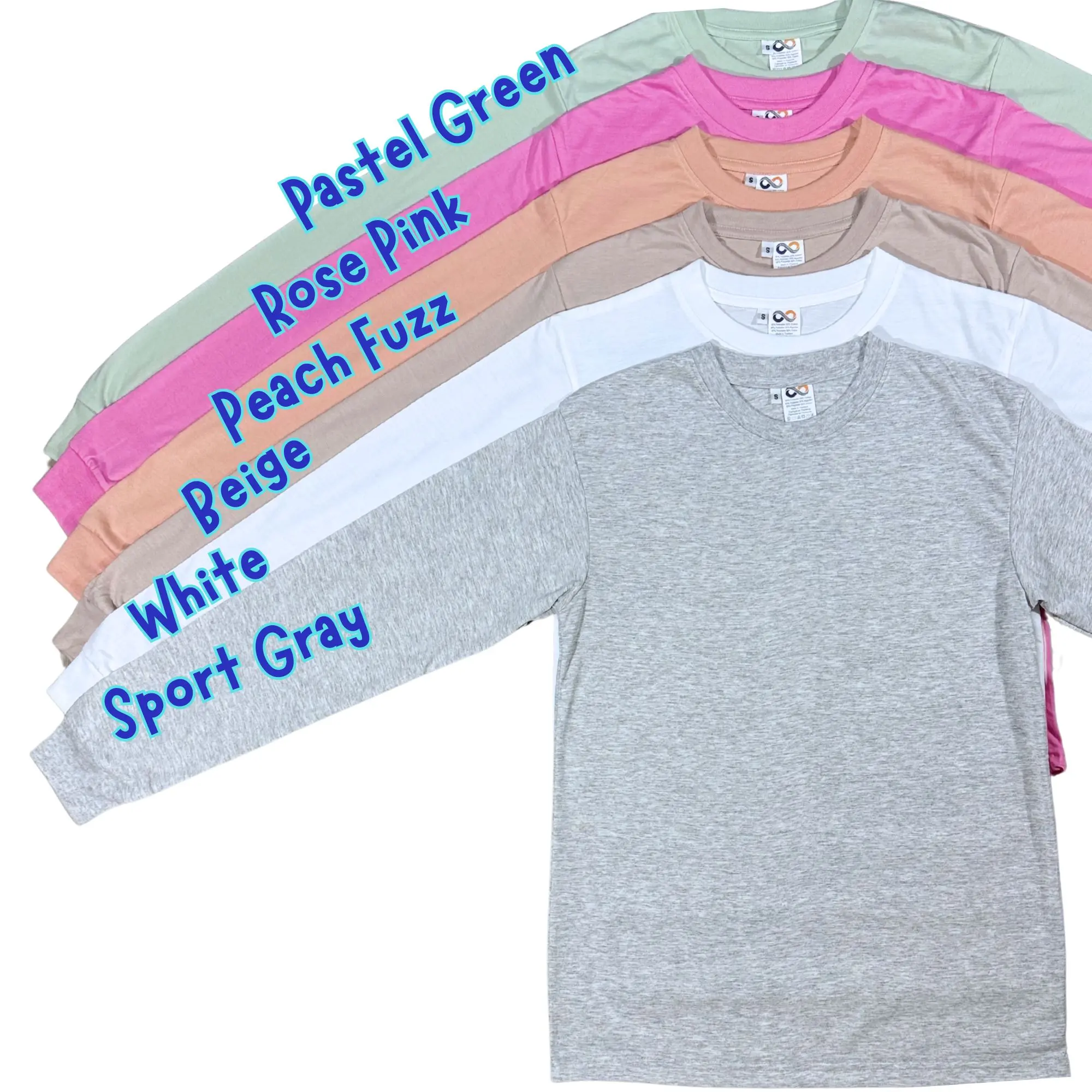 Sublimation & DTF Long Sleeve Blank T-Shirt | 80/20 Poly Cotton, Soft Cotton Feel | Heat Press Ready | Perfect for crafters, Etsy sellers, DIY printing, small businesses, wholesale blanks | Ships fast from Glendora, CA