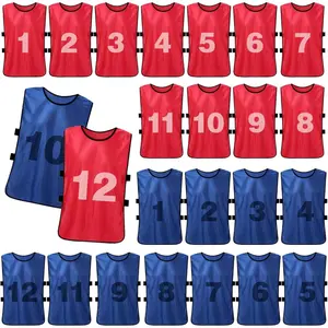 24 Pack Scrimmage Team Soccer Pinnies Vests Jerseys with Belt, Basketball Football Practice Jerseys for Men, Team Training Vests Pinnies for Sports Youth and Adult