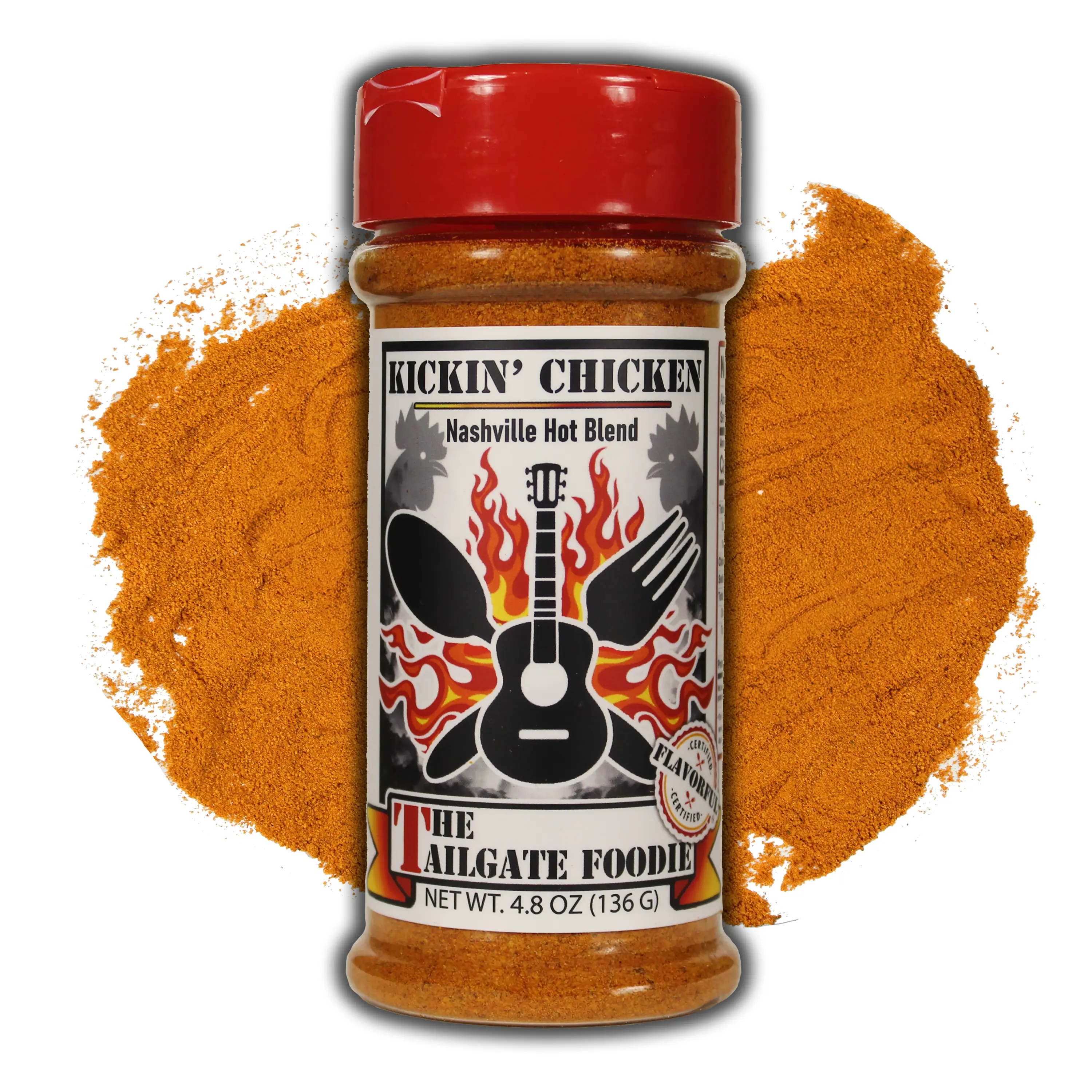 The Tailgate Foodie Kickin' Chicken Nashville Hot Blend - Spicy & Flavorful Rub for Chicken Wings & More - 4.8 Oz Seasoning for Grilling & BBQ - Fire Up the Flavors