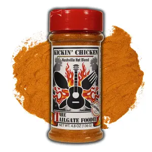 The Tailgate Foodie Kickin' Chicken Nashville Hot Blend - Spicy & Flavorful Rub for Chicken Wings & More - 4.8 Oz Seasoning for Grilling & BBQ - Fire Up the Flavors