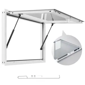 VEVOR Concession Window 36x24 in, Aluminum Alloy Frame Service Window for Food Truck, Up to 85 Degrees Stand Serving Window with Awning Door and Drag Hook, Rainwater Resistant for Concession Trailers