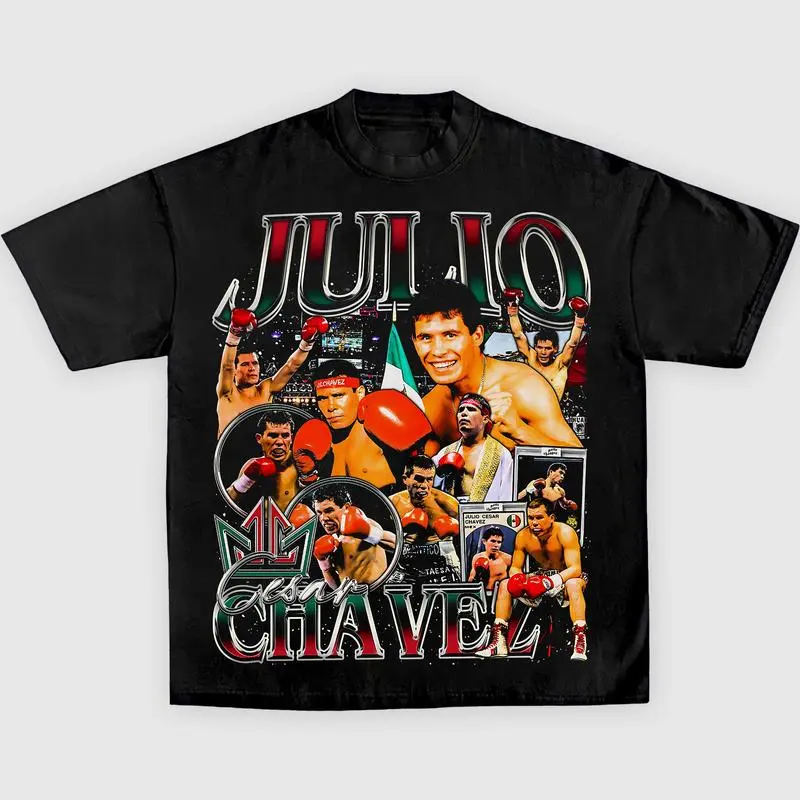 JULIO CESAR CHAVEZ TEE, Boxing T-shirt, Boxer Tee, Sports Shirt, Athletic Tee, Fitness Gift, Workout T-shirt Crewneck Clothing Cotton Menswear, Shortsleeve, Casual
