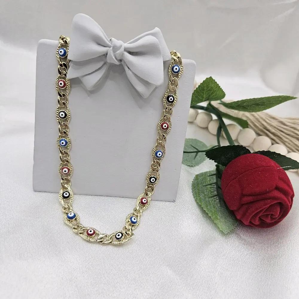 Valdiviajewery #2103 High Quality 14k Gold Laminated Eye Necklace