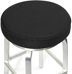 Shinnwa Bar Stool Cushions, Memory Foam round Bar Stool Covers with Non-Slip Backing and Elastic Band, 14", Black