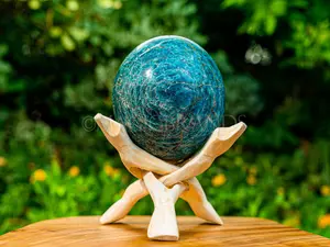 Blue Apatite Sphere, Healing Crystal Ball, Blue Throat Chakra, Crystal Sphere Home Decor, Natural Apatite Gemstone