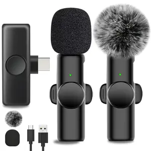 Wireless Lavalier Microphone for iPhone iPad Type-C, Plug-Play 2.4g, Ultra-Low Delay, Noise Reduction, Ideal for Video Recording