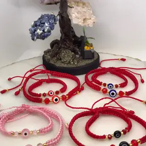 Mom and Baby~Dúo de Pulseras tejidas a mano con Ojito Turco!