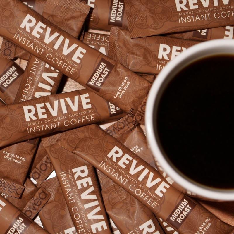 Alovéa REVIVE Coffee - Immune Optimized Nootropic Instant Coffee with Acemannan & Ganoderma - Beverage Supports Mental Focus & Healthy Metabolism