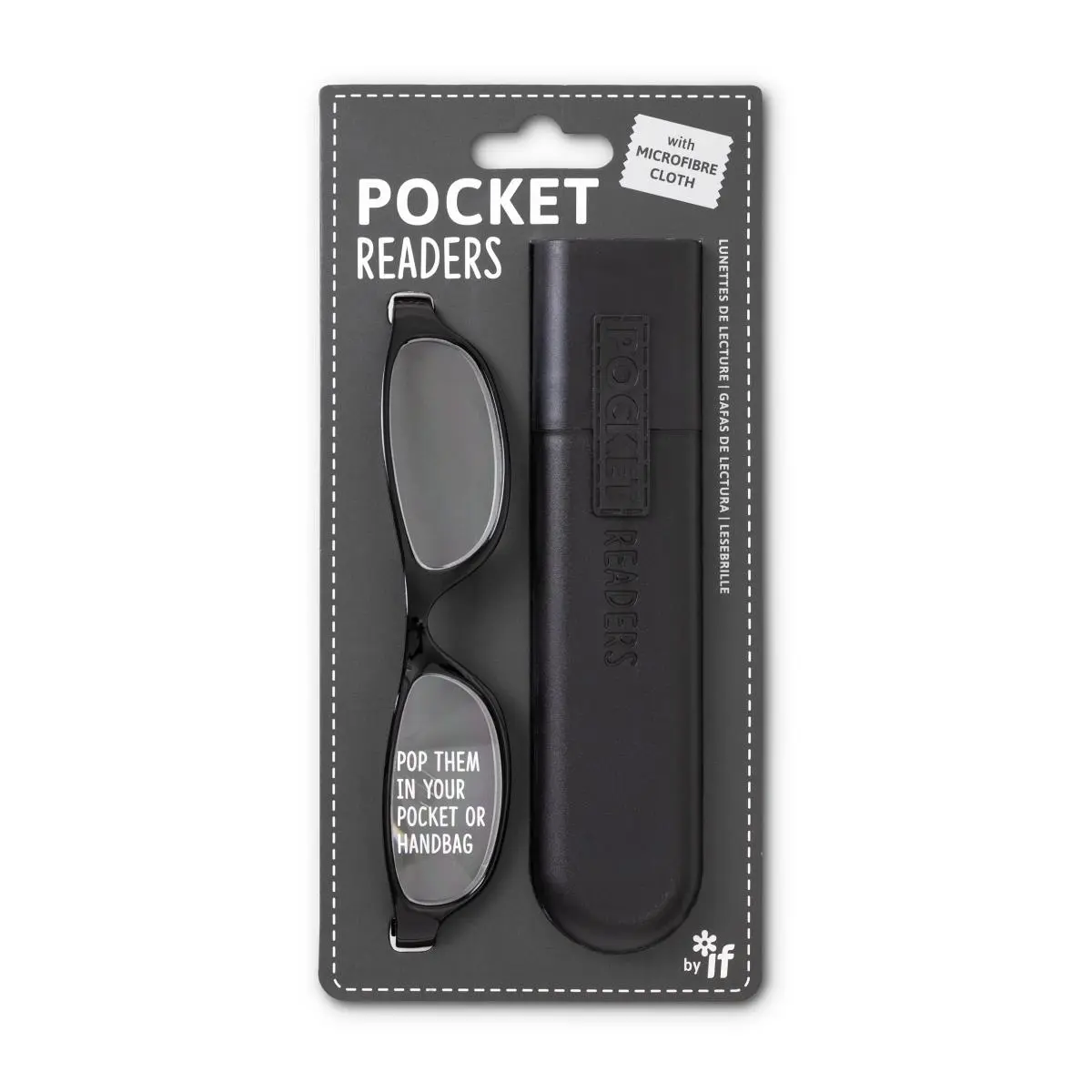 212 MAIN Compact Pocket Reader Glasses - Black, +1.5 Power Plastic Frame, Small Size, Sprung Hinges, Lens, Microfiber Included, Easy-Carry Accessories for Specialty DIY Supplies