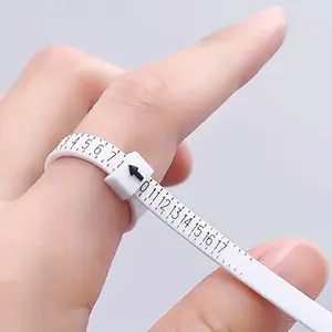 Plastic Finger Sizing Gauge, 1Ps Ring Measurer for Accurate Measurement, Manual Ring Size Finder Tool, Jewelry Sizing Loop with No Electricity Required