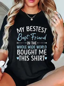 100% Cotton Best Friend Forever Friendship Bestie BFF T-Shirt