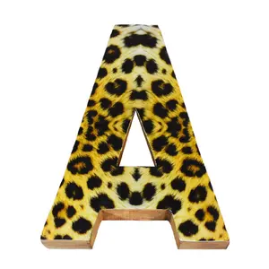 Wild Cheetah Print Mango Wood Letter(A to Z) Block