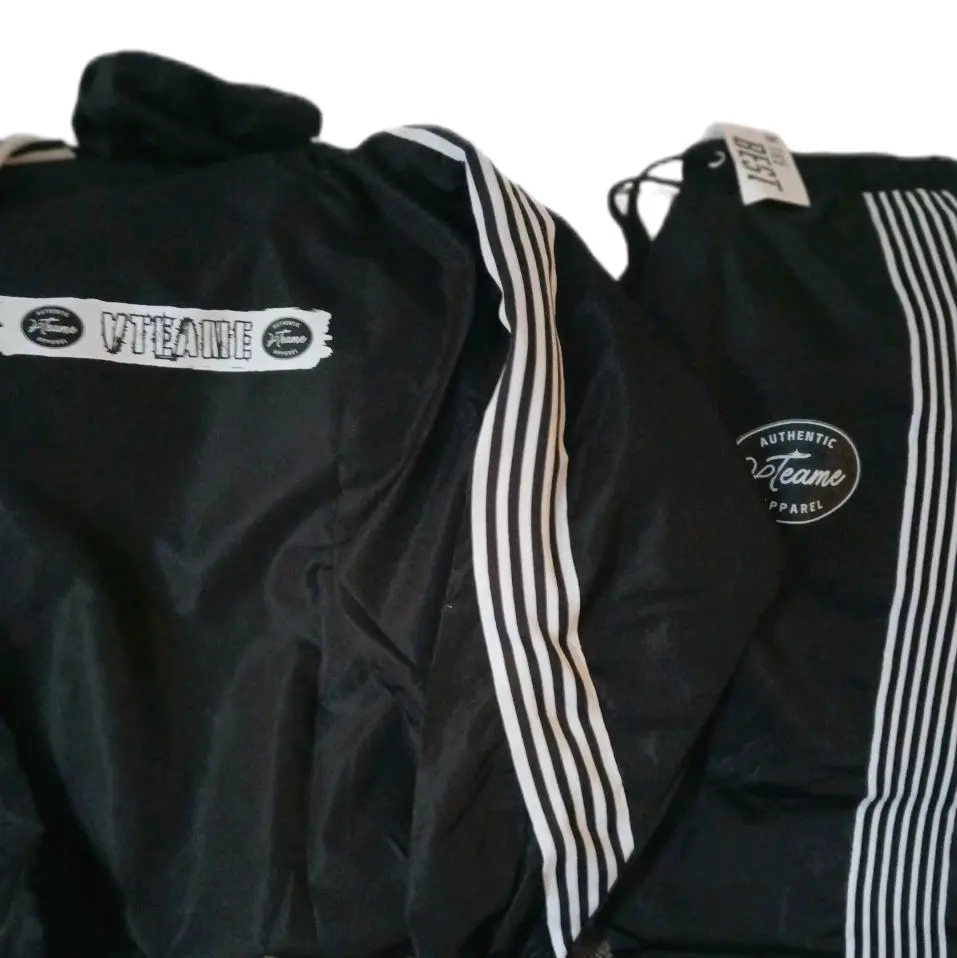 ATEAME Apparel Unisex Multi Logo Tracksuit Black and White with Authentic ATEAME Logo Design