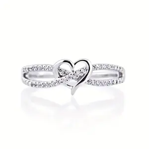 Silver Heart Ring with Infinity Symbol Loyalty & Romance Unique Gift for Love Match Daily Outfits Symbolic Jewelry Trendy Jewellery Accessories Stackable Rings