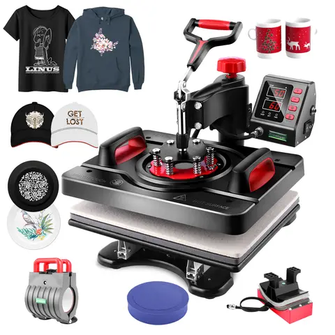 AKEYDIY Professional 15"X12" Swing Away Heat Press Machine - Adjustable Sublimation Tool with Timer+Temp Gauge for Custom T-Shirts, Mugs, Hats, Plates, Tumblers, Crafts, Handmade Gifts for DIY Lovers