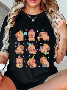 100% Cotton Funny Cute Capy Birthday Boy Girl Capybara Lover Bday Party T-Shirt