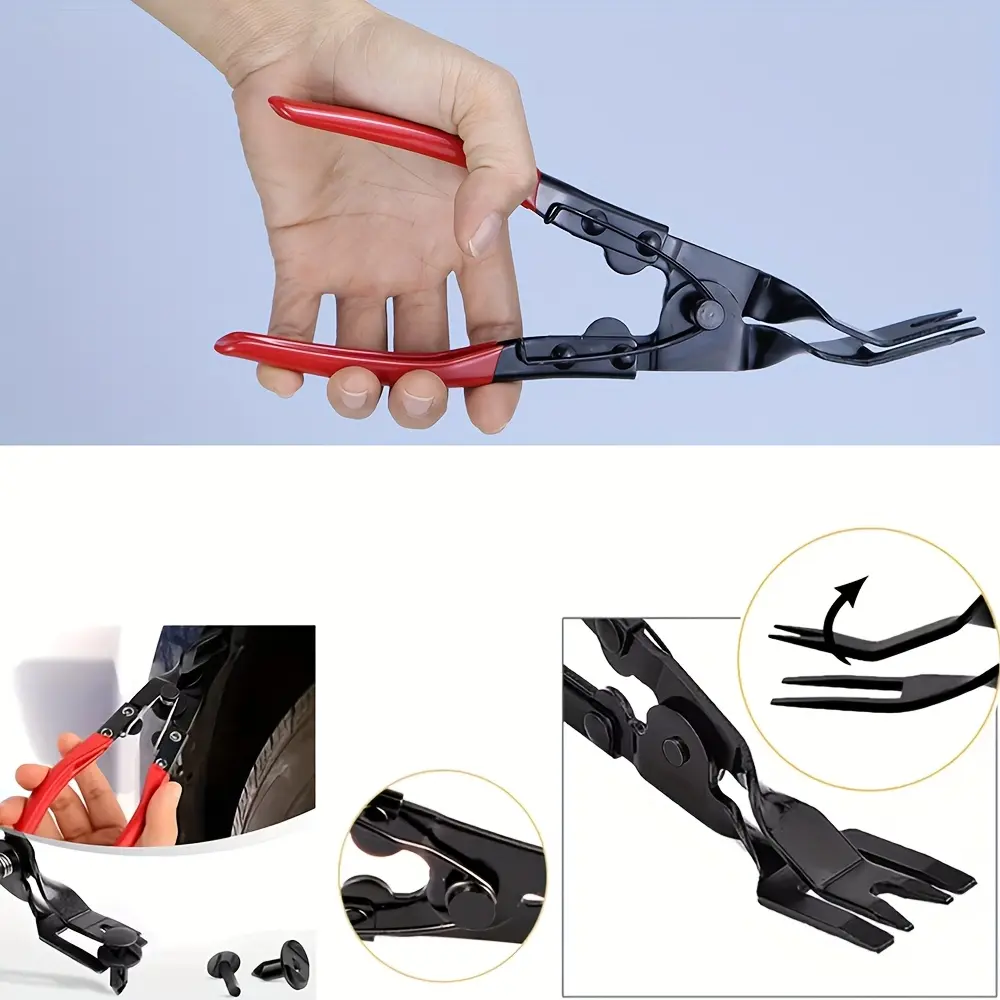 Universal Car Interior Panel Clip Remover Pliers Set - Automotive Tools for Interior Repair, Includes Fastener Trim Extractor, Plastic Clip Push Pin Puller & Pry Bar (Car Automotive Tools), Car Interior Repair