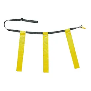 212 MAIN Youth Triple Flag Football Set - Yellow, 12-Pk, 25-31In Size, Tackle-Free Training Gear, Quick-Release Game Equipment
