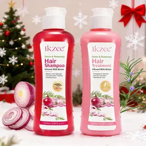 2 Counts, IKZEE Onion Biotin Rosemary Shampoo And Conditioner 500ml, Enriched With Biotin, Combines The Natural Benefits Of Onion And Rosemary To Strengthen Hair Roots, Repair Hair Damage, Unisex Smoothing Volumizing Nourishing Care Set.