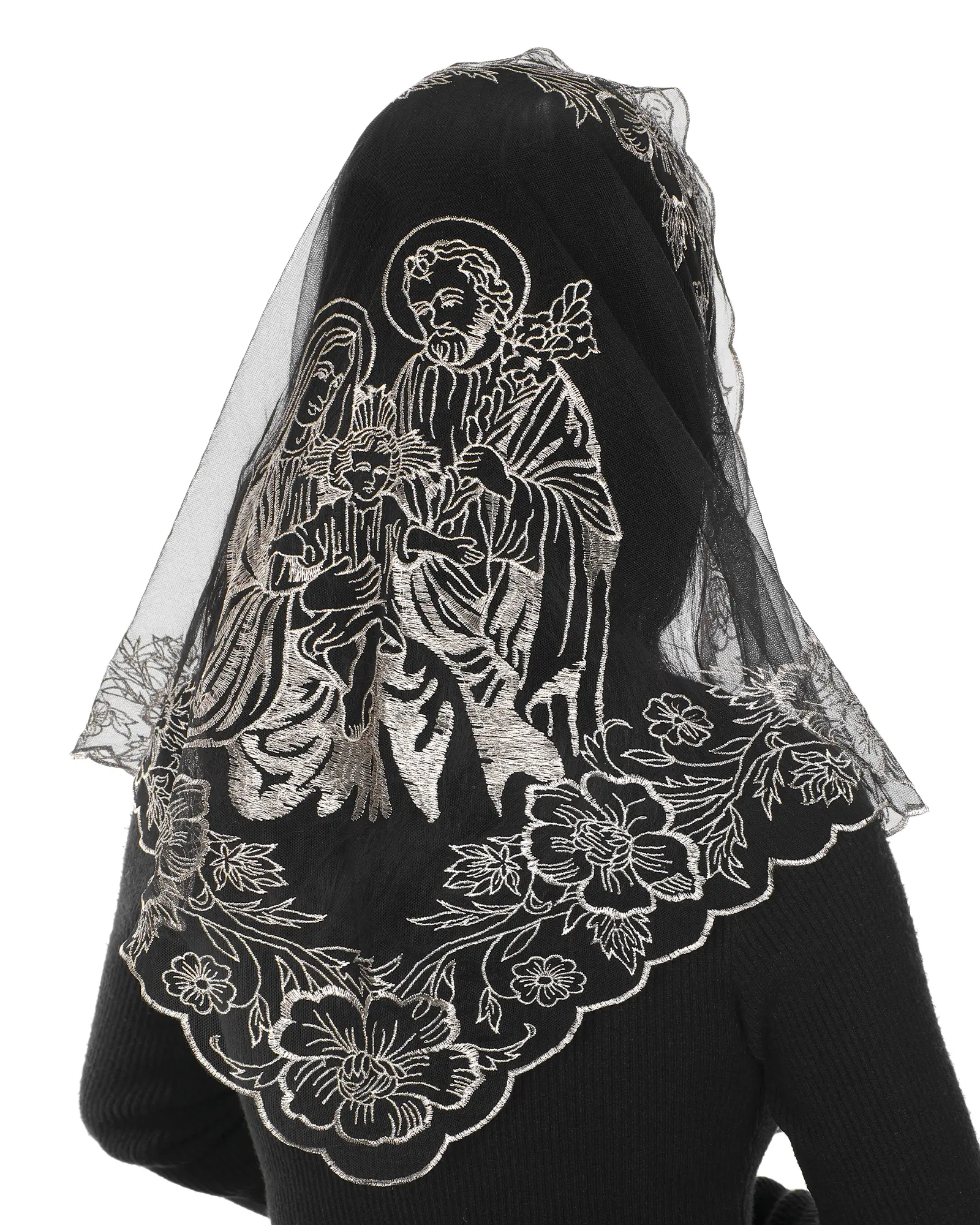Bozidol Triangle Lace Church Veil - Triangular Flower Lace 