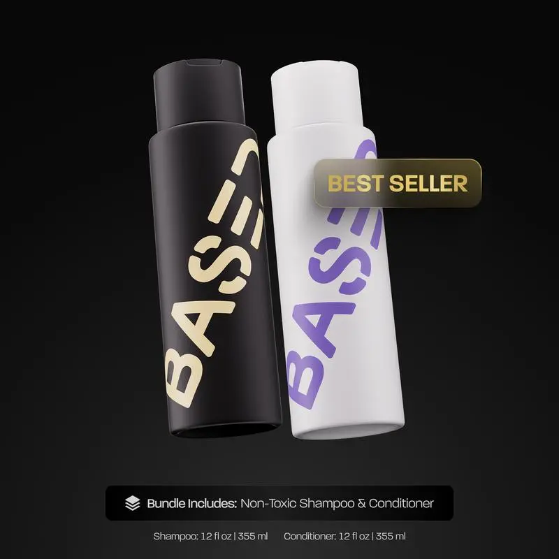 BASED Shower Duo | Shampoo + Conditioner | Deep Clean, Hydrates, Soothes Scalp, Boosts Volume | Fresh Peppermint | Science-Backed Formula | 12oz Each