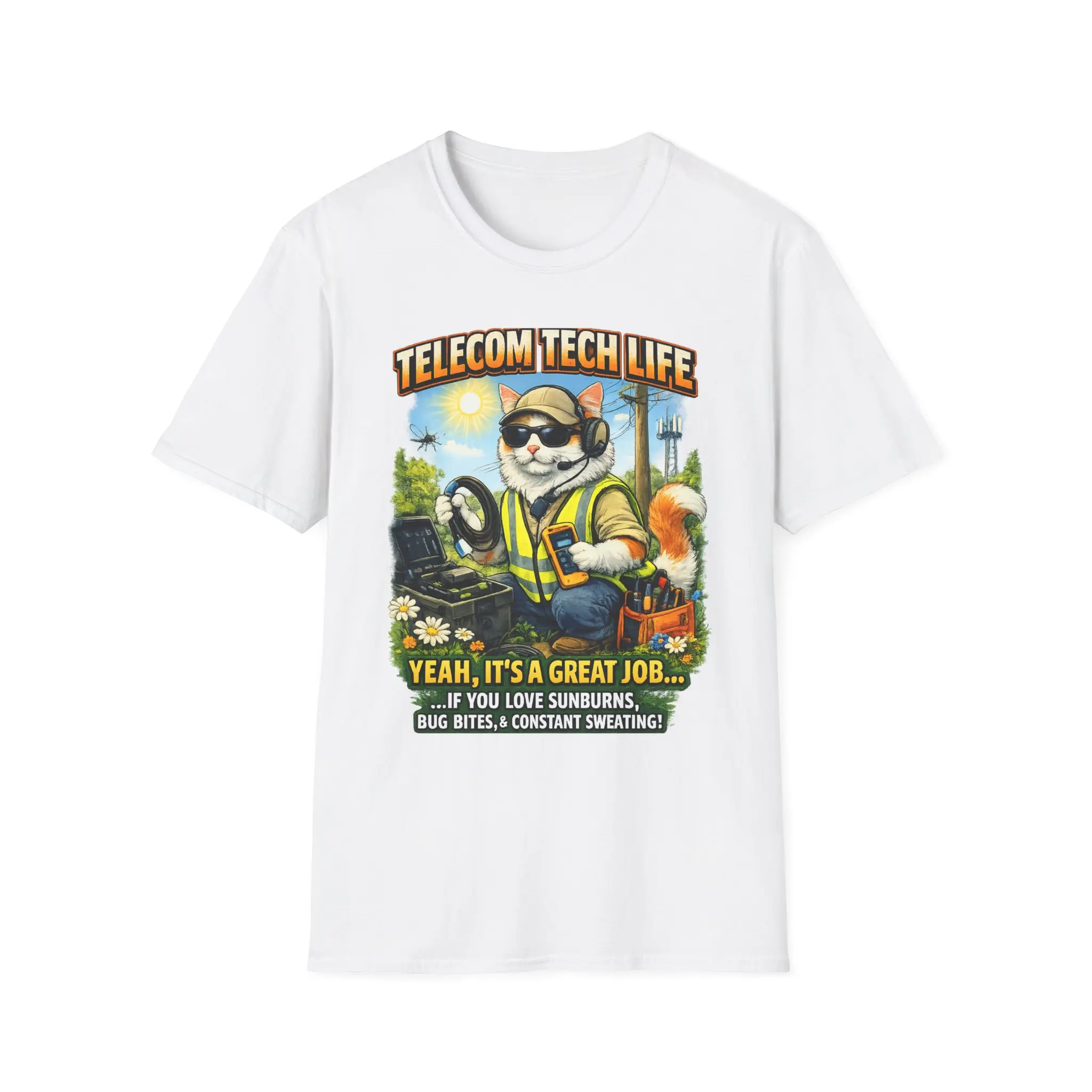 Telecom Tech Life Squirrel T-Shirt | Funny Telecom Lineman Shirt