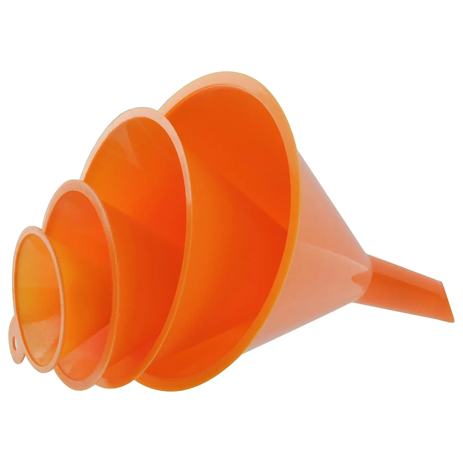 RAM-PRO 4-Piece All Purpose Wide-Mouth Bright Orange Plastic Funnel Set for Quick and Clean Transferring Liquids, Dry Goods, Between Pitchers, Bottles, Cans and Containers
