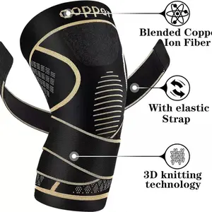1 Pcs Copper-Colored Nylon Knee Braces| Adjustable Compression Straps, Supportive & Breathable for Meniscus Joint advanced support