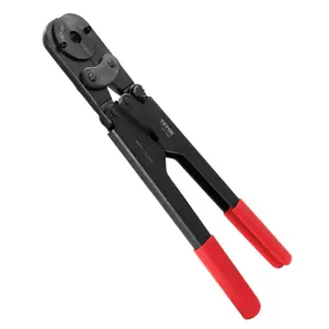 VEVOR PEX Pipe Crimping Tool Kit, Pro Press Crimper for 3/8", 1/2", 3/4" Crimp Rings, with 3 Jaw Dies, PEX Tubing Cutter, Go/No-Go Gauge, Copper Ring Removal Tool, Meets ASTM F1807 Standards