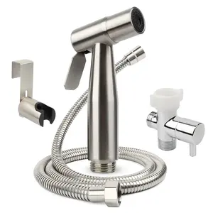 Handheld Bidet Sprayer with Adjustable Water Pressure Control, 304 Stainless Steel, Telescopic Hose, Dual-Purpose Hanging Seat, Three-Way Valve, for Feminine Hygiene, Toilet Bidet Sprayer Kit,handheld toilet bidet sprayer,diaper sprayer