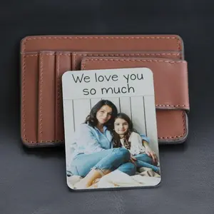 Custom Photo Calendar Aluminum Card, 3.4x2.14" Credit-Size, Full-Print Gloss Finish Metal Wallet Insert, Personalized Anniversary Gift for Him, Durable Office Stationery Love Note