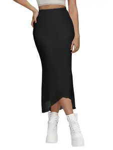 Y2K Asymmetrical Mesh Skirt for Women High Waist Slim Fit Sheer Cover Up Skirt
