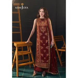 Asim Jofa - AJLFC-05 Three Piece Slub Lawn