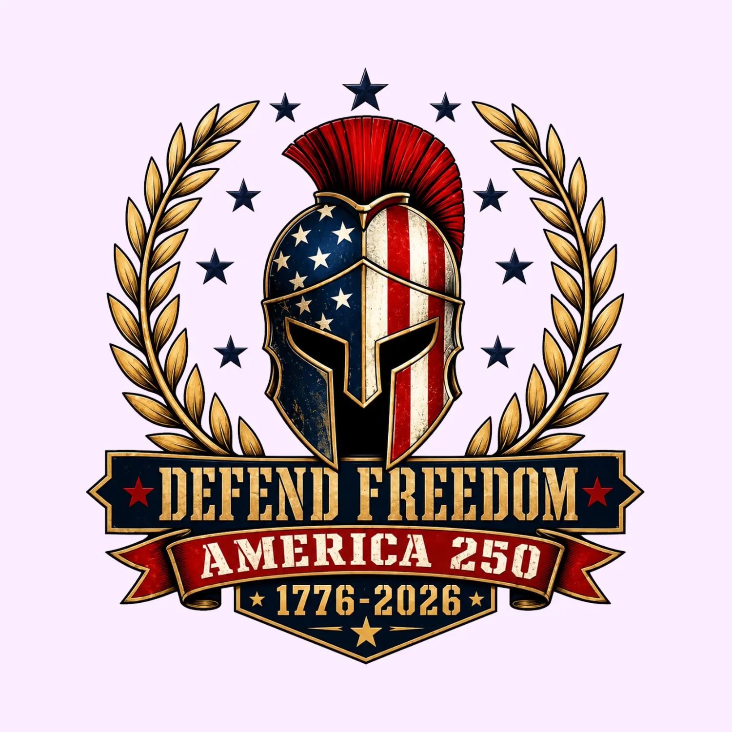 Defend Freedom America 250 Sticker | Patriotic Spartan Helmet American Flag Vinyl Decal | USA 1776-2026 Anniversary Sticker
