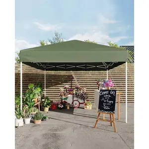 Garvee 10x10 Feet Pop-Up Canopy Tent with Sandbags and Carry Bag, Ideal for Commercial Events, Camping, Backyard Parties, Durable Green Outdoor Shelter