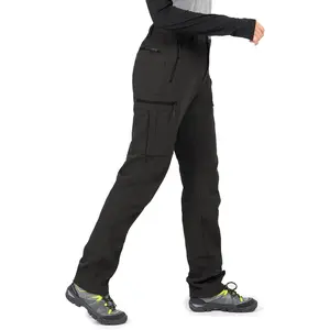 Women's-Fleece-Lined-Hiking-Pants Snow-Ski-Pants Water-Resistance-Outdoor-Softshell-Insulated for Winter